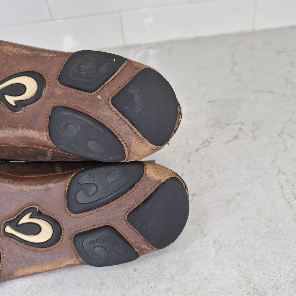 Olukai Shoes Ohana Lace Up Nubuck Men's Size 10.5‎ Slip On Brown